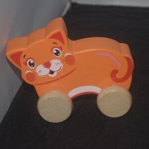 Spark Create Imagine Wooden Cat Car - Adorable Rolling Toodler Toy (12+ months)